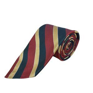 Vintage Brooks Brothers Red/Gold/Blue Striped All Silk Necktie Classic
